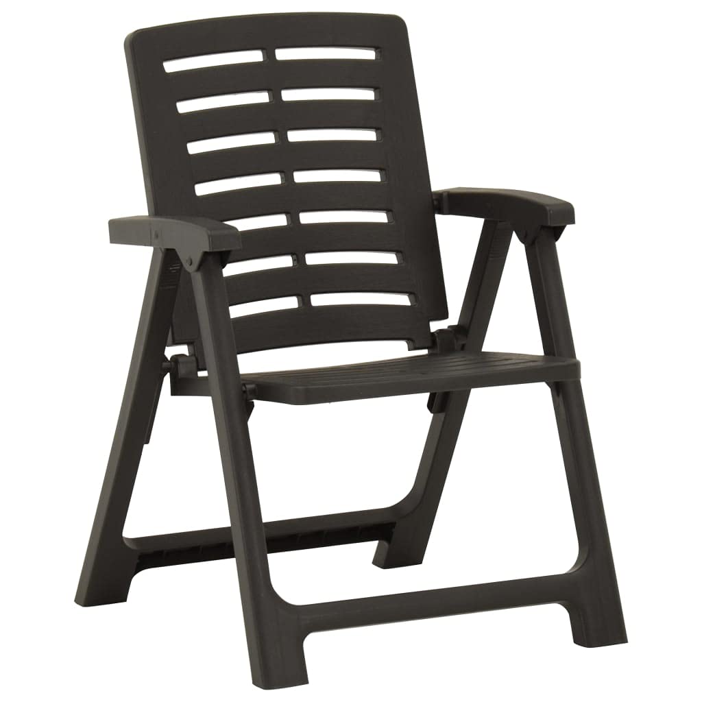 vidaXL 4X Garden Chairs Outdoor Patio Terrace Backyard Yard Seating Seat Summer Armchair Sitting Dinner Dining Chairs Furniture Plastic Anthracite