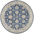 Rizzy Home Alora Decor Crypt 8' Round Border Blue/Ivory Hand-Tufted Area Rug