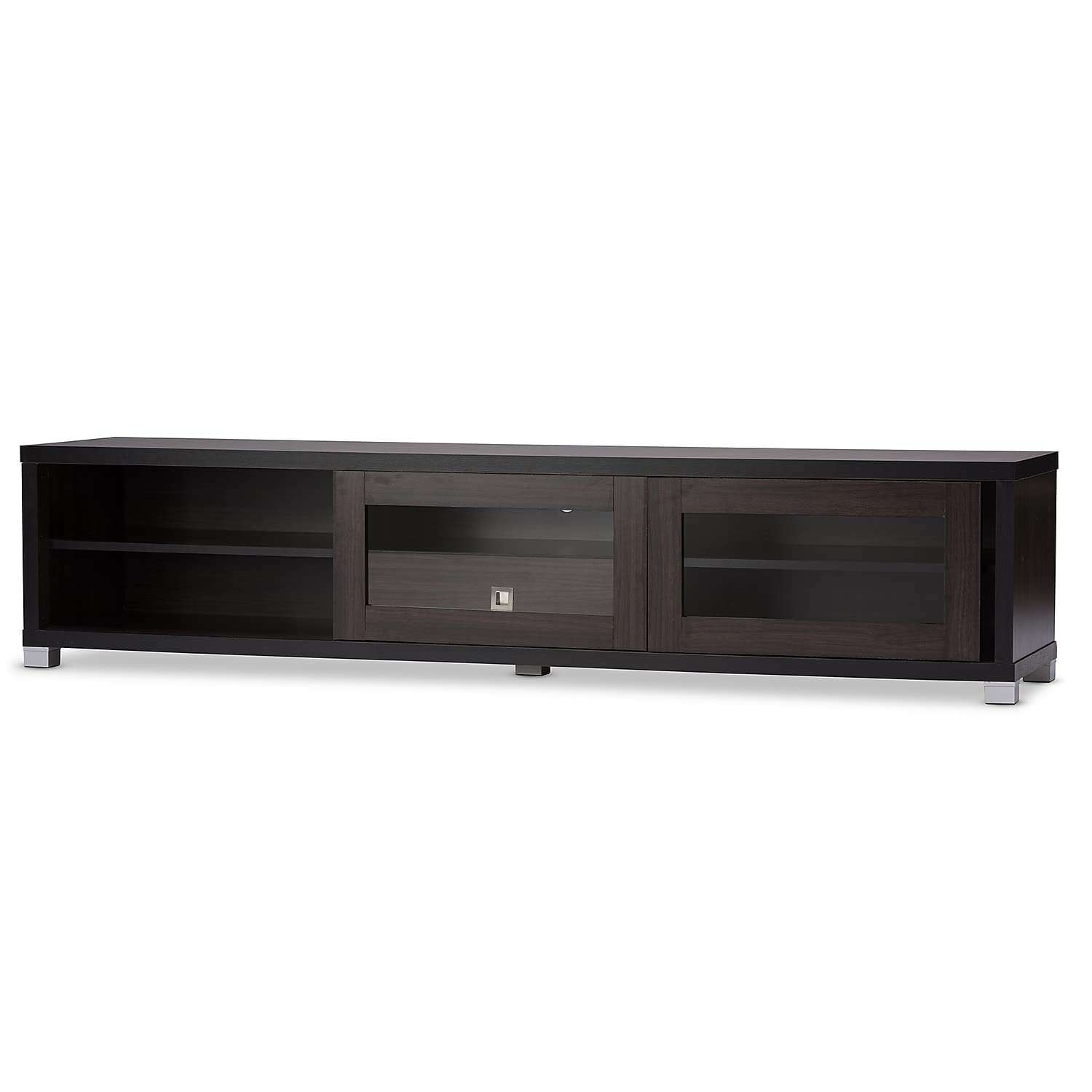 Baxton Studio Beasley 5-Shelf Wood Tv Stand, Dark Brown (118-6481-Hit)