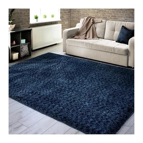 Cotton Tail Solid Plush Rug - 6'7&quot; X 9'6&quot; Blue, Durable, Stain-Resistant, Easy-To-Clean, Soft And Cozy Area Rug For Living Room, Dining Room, Bedroom, And Indoor Home Decor