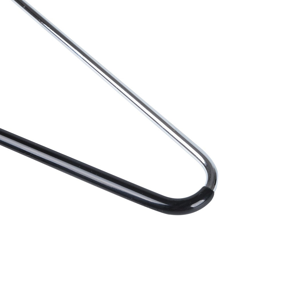 30 Quality Heavy Duty Metal Coat Hangers With Black Rubber Coating For Non Slip Pants (30)