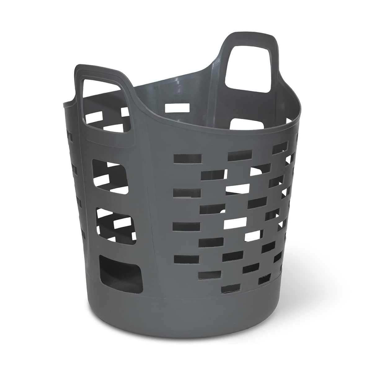 Clorox Flexible Laundry Basket - Plastic Hamper for Clothes, Bedroom, and Storage - Portable Round Bin with Carry Handles, 1 Bus