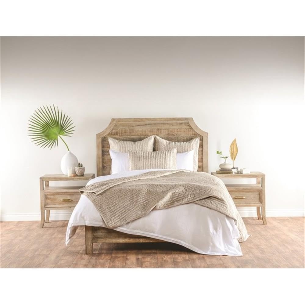 Kosas Home Dimitry 96X108 Rayon Velvet And Cotton Sateen King Quilt In Beige