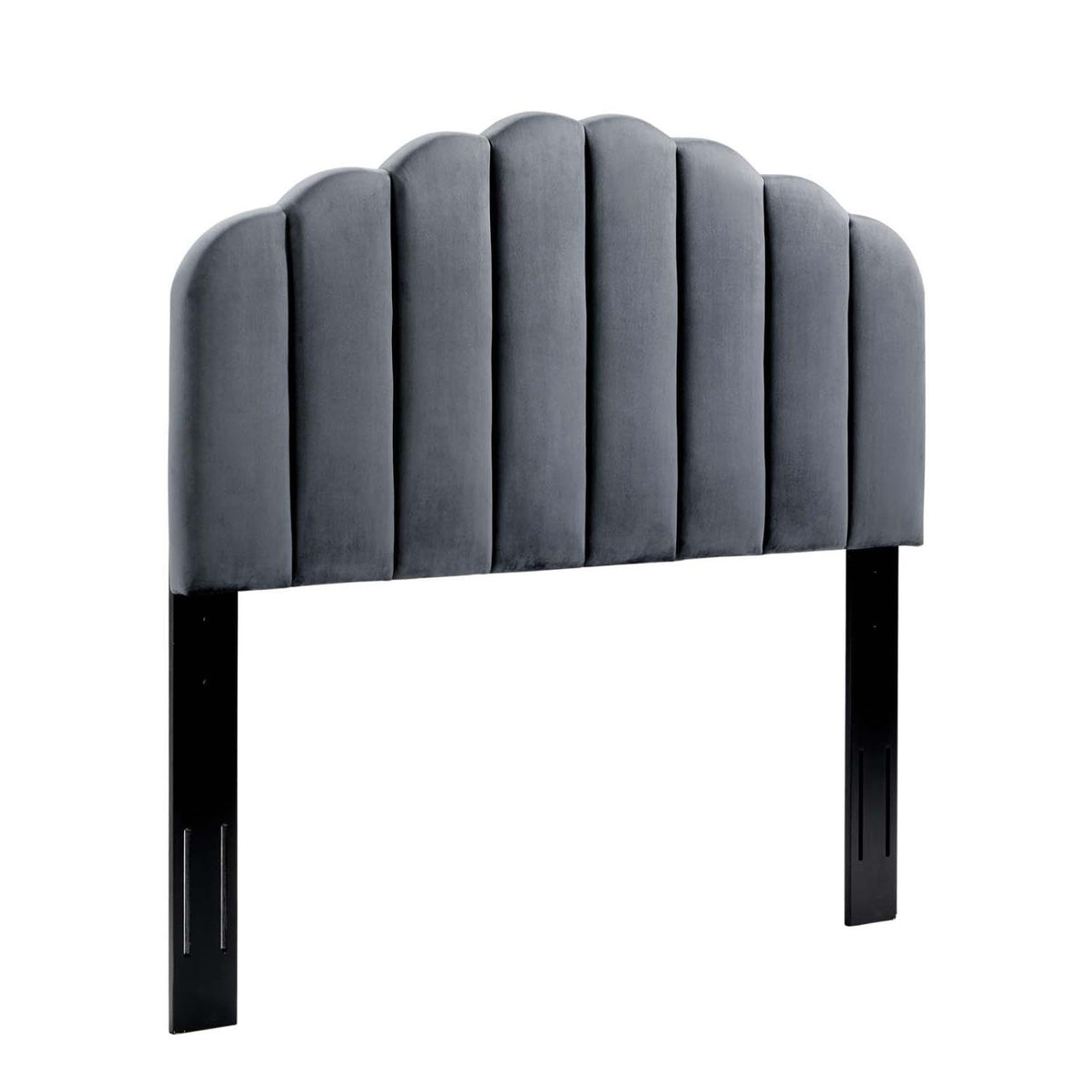 Modway Veronique Full Queen Velvet Headboard With Charcoal Finish Mod-6207-Cha