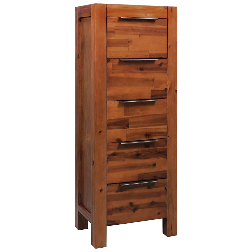 vidaXL Chest of Drawers Solid Acacia Wood 17.7&quot;x12.5&quot;x45.2&quot;