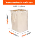Full Circle Loads Of Fun Collapsible Hamper - Laundry Basket For Dirty Clothes & Towels- Tall Standing Organic Cotton Laundry Ba