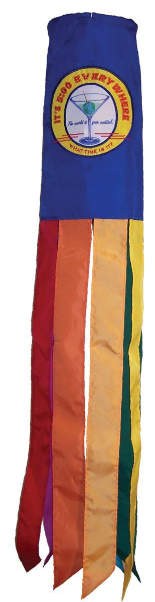 In The Breeze Happy Hour Retro Windsock,6' W X 40' H,4155