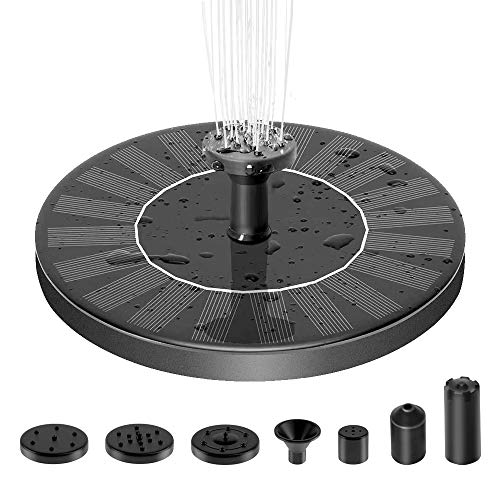 Solar Fountain Pump, 1.4W Solar Fountain For Bird Bath Free Standing Floating Water Fountain With 6 Nozzles Solar Powered Founta