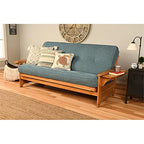 Kodiak Furniture Phoenix Frame with Linen Fabric Mattress in Aqua Blue/Butternut