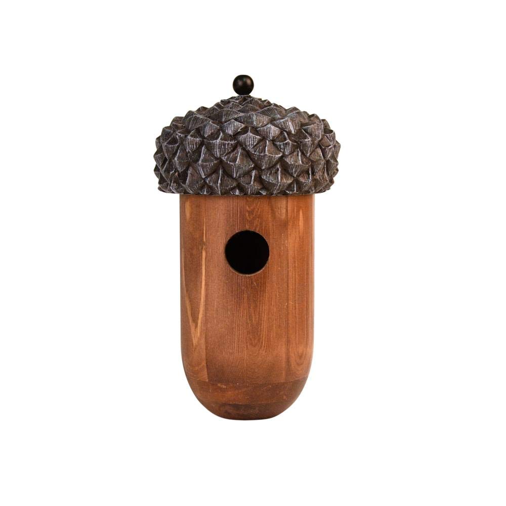 Esschert Design Nk83 Acorn-Shaped Wood And Resin Birdhouse