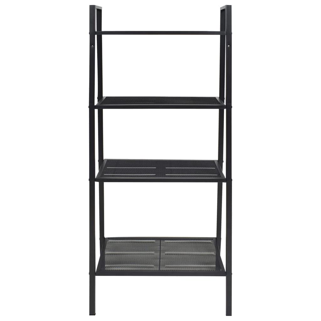 vidaXL - 4 Tiers Metal Ladder Bookcase, Versatile Design, for Storage or Displaying Decorative Pieces, Easy Assembly, Black