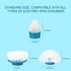 Replacement Brush Heads For Hurricane Spin Scrubber With Multi-Function Set Of 3(Flat,Dome,Corner)And Adapter For Bathroom, Floo