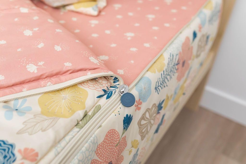 Beddy's Flower Blossoms Twin Zipper Bedding Set for Kids - Floral Comforter, Soft Sheets, Includes Pillowcase & Sham, Easy Care