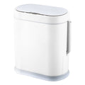 ELPHECO Bathroom Slim Plastic Trash Can with Toilet Brush 2.5 Gallon Waterproof Smart Garbage can with lid Motion Sensor Waste B