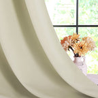 Nicetown Room Darkening Curtain Panels For Cafe, Thermal Insulated Grommet Room Darkening Draperies/Drapes For Window (Beige, 2