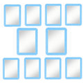 mpowtech 10 Pack Blue Magnetic Locker Mirror,5 x 7 Iocker Mirror Magnetic - Small Mirrors for School Locker, Bathroom, Workshop 