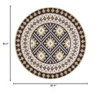 Safavieh Veranda Collection 6'7' Round Chocolate/Green Ver099 Boho Floral Indoor/Outdoor Non-Shedding Easy Cleaning Patio Backyard Porch Deck Mudroom Area Rug