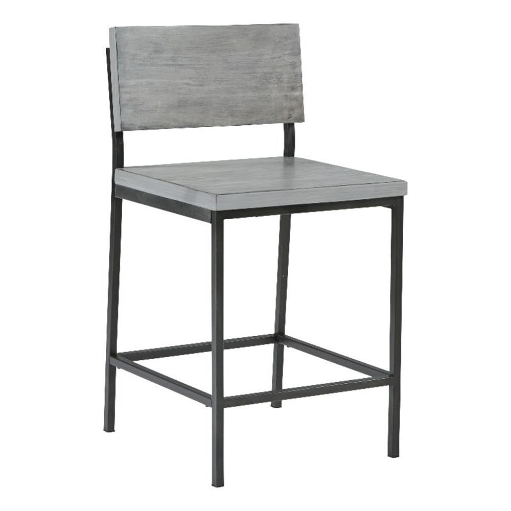 Progressive Furniture Sawyer Wood/Metal Counter Stool, Gray/Gunmetal
