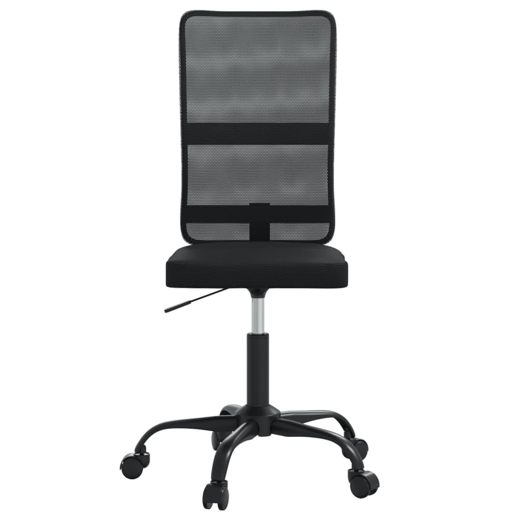 vidaXL Office Chair in Breathable Black Mesh Fabric with Adjustable Height and 360-Degree Swivel Design - Sturdy Metal and Plywood Frame