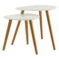 Convenience Concepts Oslo Nesting End Tables, White / Natural