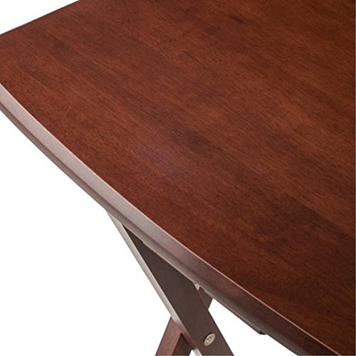 Ergode Darryl 5-Piece Antique Walnut Bed Tray and Snack Table Set - Foldable, Dining, Snacking, Work, Play - Solid Wood, Easy Care, Includes 4 Trays and Stand (23.63' W x 15.75' D x 25.5' H)