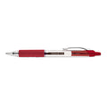 Universal 39914 Clear Roller Ball Retractable Gel Pen, Red Ink, Medium, Dozen