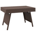 vidaXL Foldable Brown Side Table - Weather Resistant Poly Rattan, Powder-Coated Steel Frame, Space Efficient Design, Suitable for Indoor and Outdoor Use