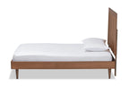 Baxton Studio Nicola Mid-Century Modern Transitional Ash Walnut Finished Wood Twin Size Platform Bed
