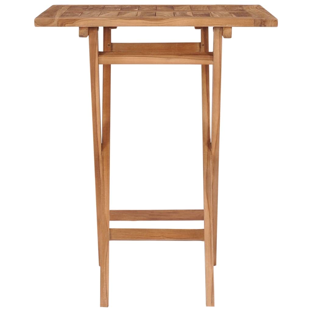 vidaXL Folding Patio Table - Fine Sanded Teak Hard Wood Garden Table - Weather-Resistant Outdoor Dining Furniture - Brown