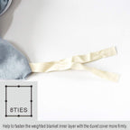 F.Y.Dreams 100% Washed Cotton Duvet Cover For Weighted Blanket 60X80 Inches With 8 Ties, Zipper On Long Side/Light Blue/Just Duv