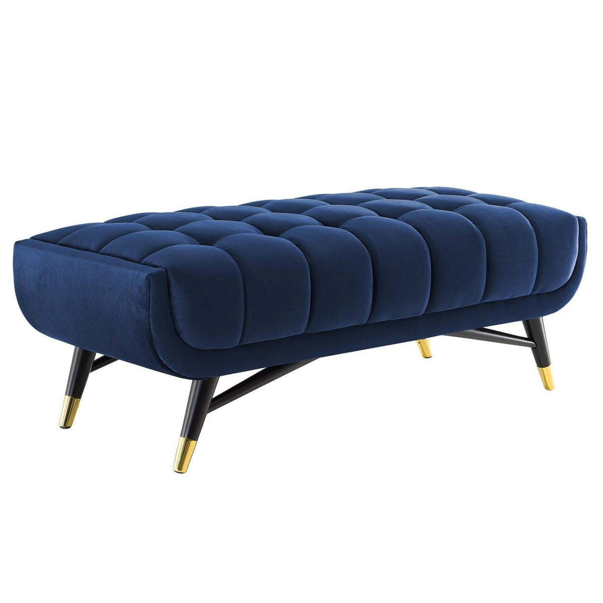 Modway Adept 47.5&quot; Performance Velvet Bench In Midnight Blue