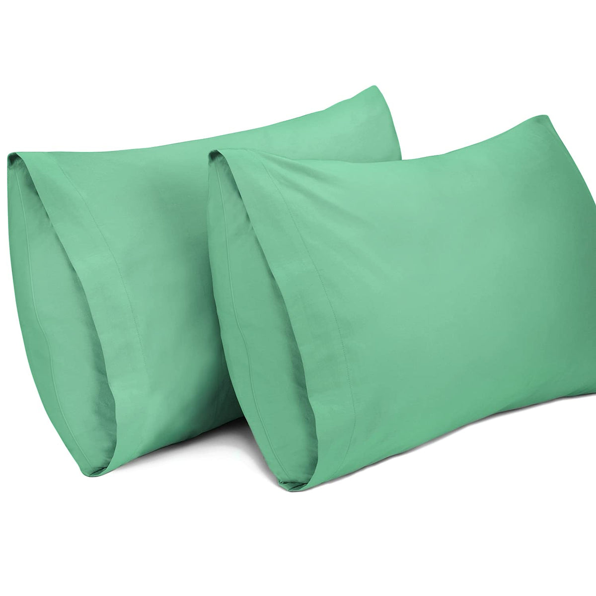 Lirex 2 Pack Pillow Cases,100% Cotton Breathable Pillowcases,20'X 30' Queen Size,Light Green