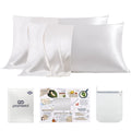 Promeed 100% Mulberry Silk Pillowcases 2 Pack King Size, 23 Momme 6A+ Grade Natural Silk Pillow Cases Set Of 2, Pure Silk Anti A