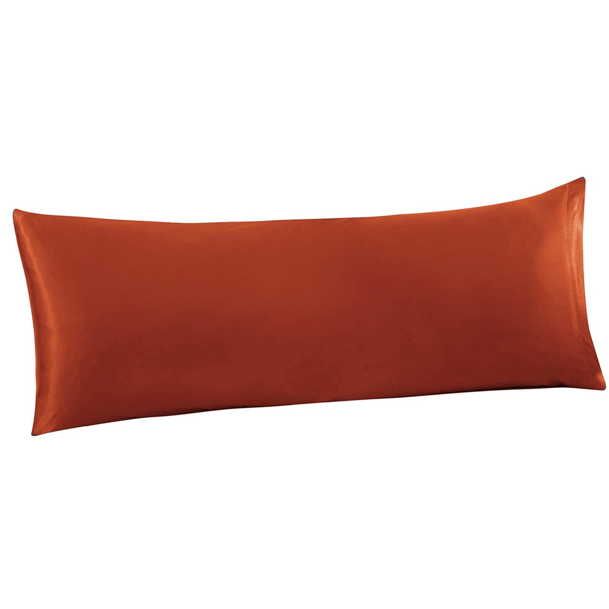 Ersmak Satin Body Pillow Cover, 20X54 Inches Rust Orange Ultra Soft Satin Body Pillow Case For Hair And Skin, Silky Slip Cooling
