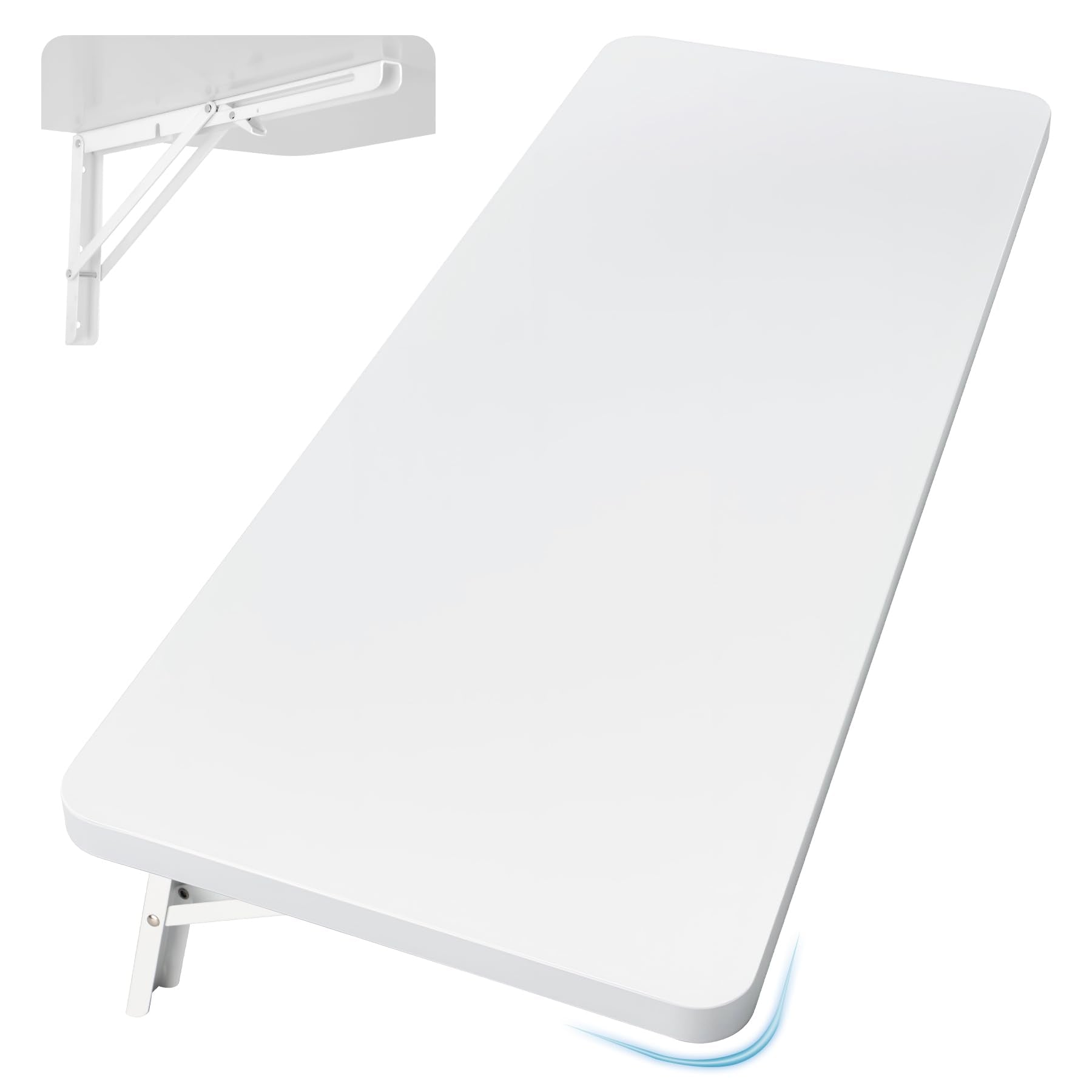 Neoaider Wall Mounted Folding Table 39.4   L X 19.7   W, Laundry Folding Table With Heavy Duty Metal Collapsible Shelf Brackets,