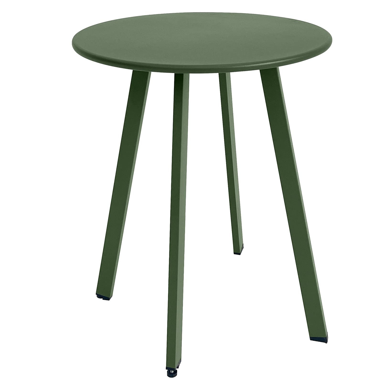 Meluvici Outdoor Side Table, Weather Resistant Patio Small Side Table Outdoor Indoor Round Metal Steel Small Side Table, Waterproof End Table For Garden Balcony Yard, Dark Green