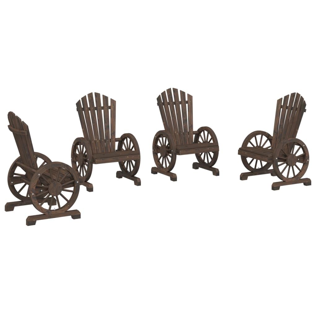 vidaXL Adirondack Garden Chairs Set of 4 Solid Fir Wood