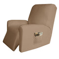Easy-Going 4 Pieces Microfiber Stretch Recliner Slipcover – Spandex Soft Fitted Sofa Couch Cover, Washable Furniture Protector With Elastic Bottom For Kids, Pet(Recliner, Camel)