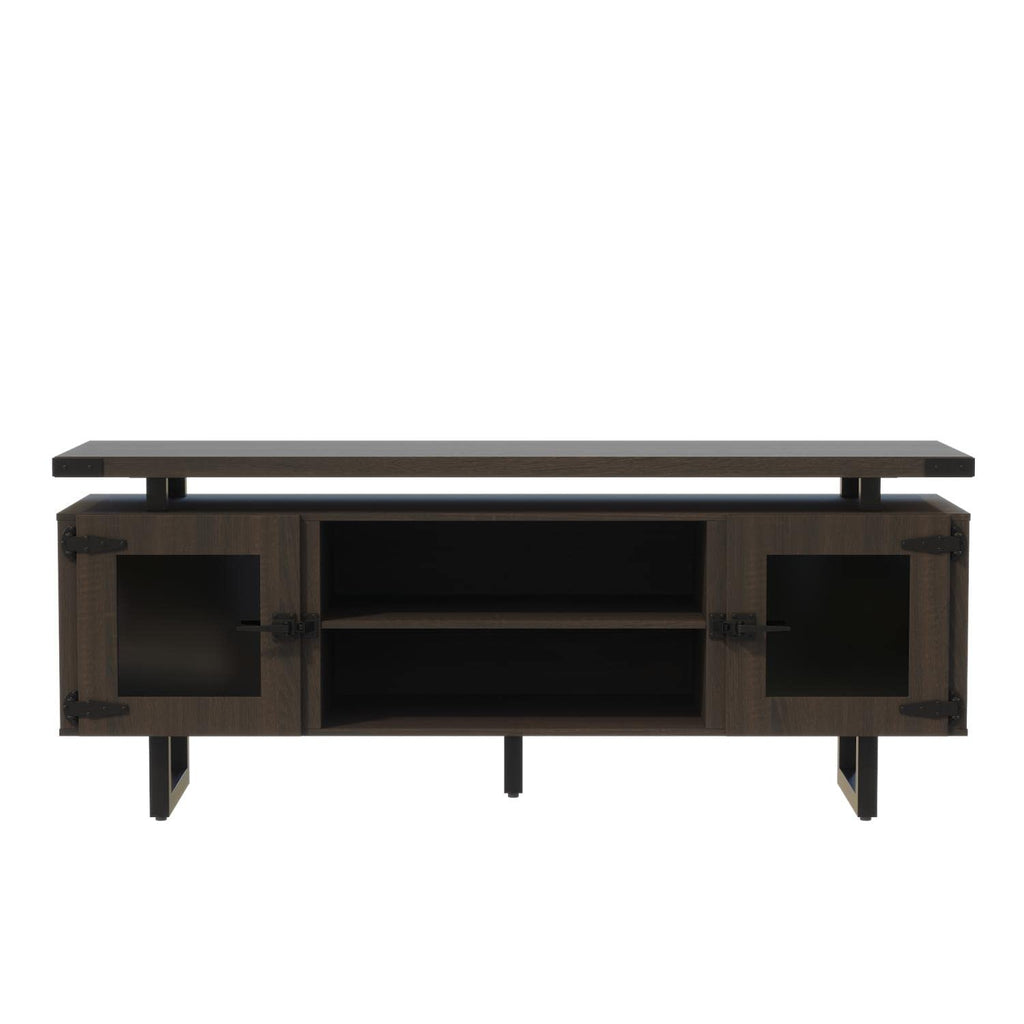 Mirella Low Wall Cabinet with Glass Doors