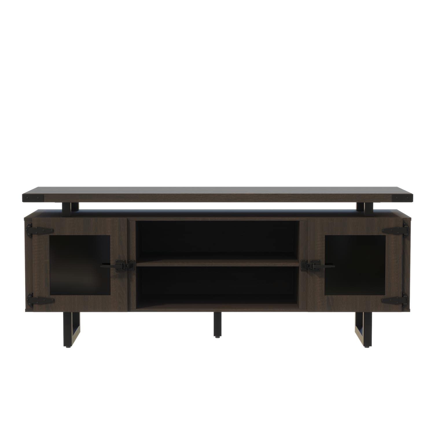 Mirella Low Wall Cabinet with Glass Doors