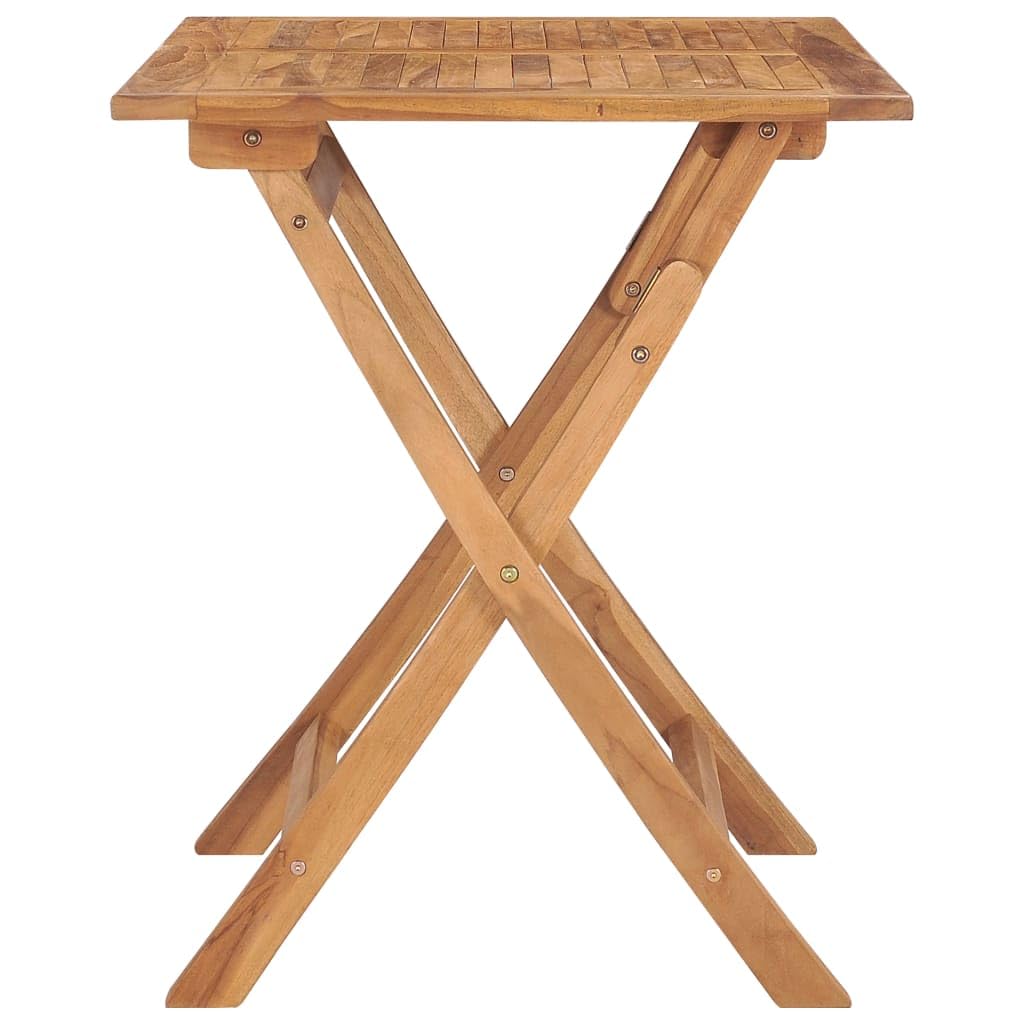vidaXL Folding Garden Dining Table 35.4"x23.6"x29.5" Solid Teak Wood