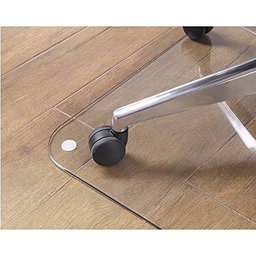 Lorell Tempered Glass Chairmat, 46" Width x 36" Depth x 0.25" Thickness, Clear, 1 Each