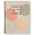 Softcover Grace Upon Grace 8.5' X 11' Spiral Health Journal/Notebook, 120 Daily Wellness Tracker Pages, Durable Gloss Laminate