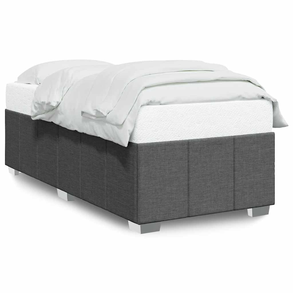 vidaXL - Twin upholstered Bed Frame Dark Gray - Contemporary Fabric Bedstead - Sturdy Base & Mattress Support
