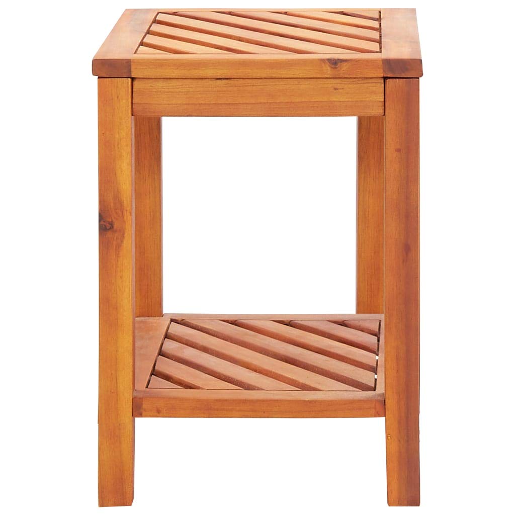 vidaXL Rectangular Side Table - Solid Acacia Wood with Natural Oil Finish, Classic Look - 17.7"x13"x17.7" Versatile Indoor and Outdoor Furniture - Brown