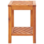 vidaXL Rectangular Side Table - Solid Acacia Wood with Natural Oil Finish, Classic Look - 17.7"x13"x17.7" Versatile Indoor and Outdoor Furniture - Brown