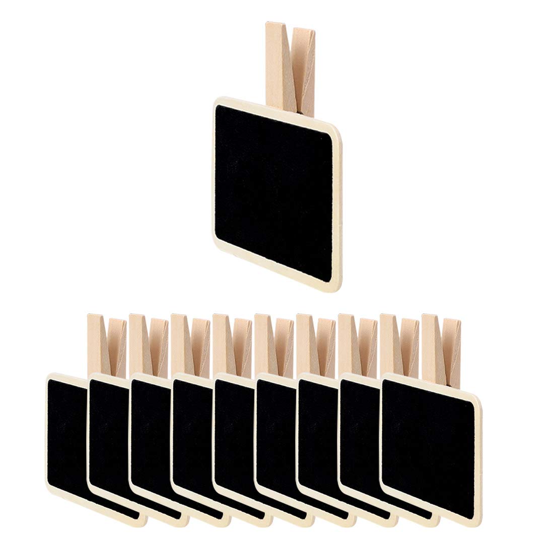 Uxcell 10Pcs Mini Chalkboards Signs With Clips Wood Chalkboard Tag For Weddings Party Message Board Notes Table Number Reminder