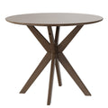 Giantex 36' Round Wood Dining Table, Farmhouse Kitchen Table W/Intersecting Pedestal Base & Solid Wood Legs, Vintage Coffee Table For Small Spaces, Brown