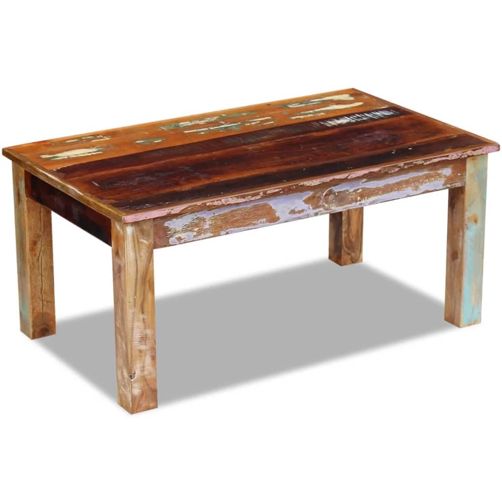 vidaXL Antique-Style Solid Reclaimed Wood Coffee Table - Thumbnail 3