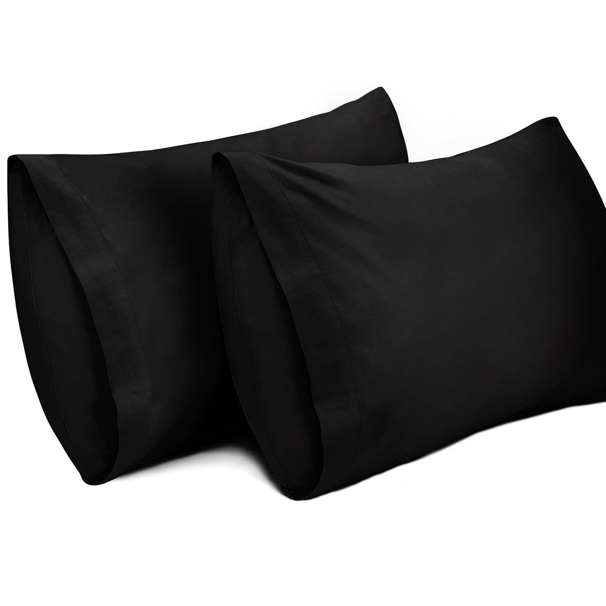 Lirex 2 Pack Pillow Cases,100% Cotton Breathable Pillowcases,20'X 30' Queen Size,Black